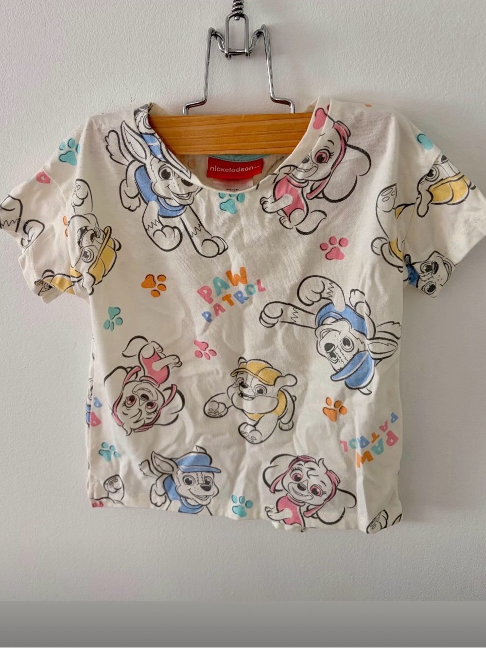 Nickelodeon Paw Patrol White Tee with Multicolor Character Prints